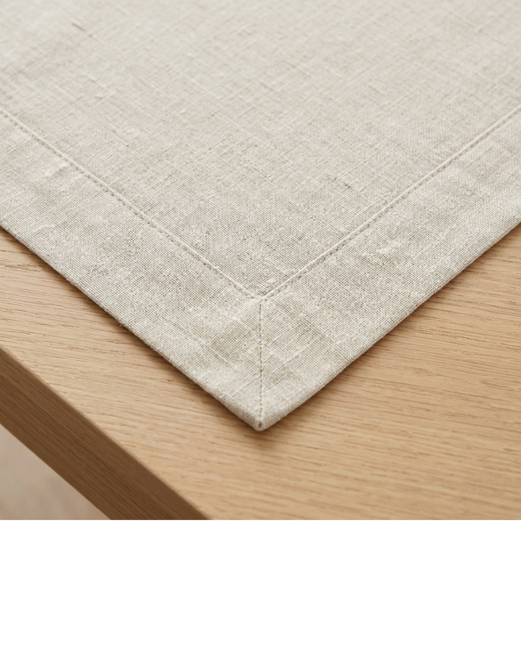 Wdkmp Rectangular Linen Blend Tablecloth Oatmeal 60 by 84 Inch - Detail view