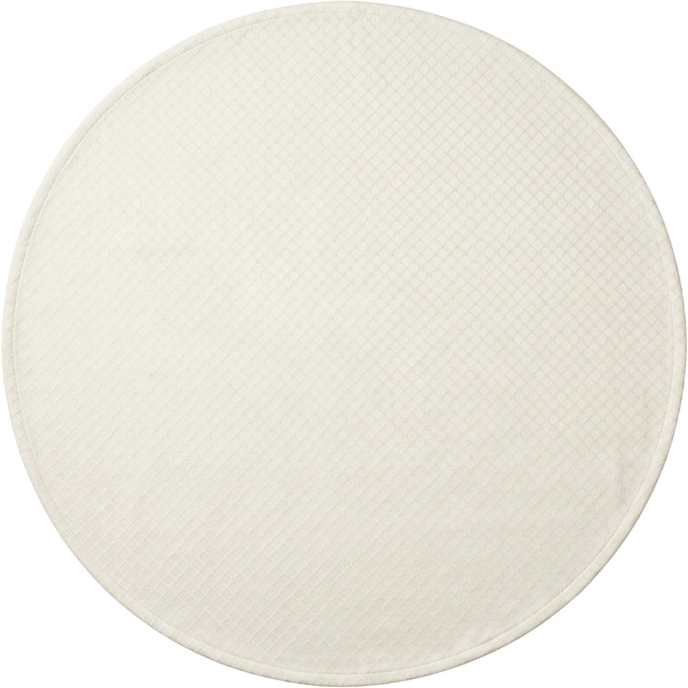 Wdkmp Round Cotton Jacquard Tablecloth Ivory 70 Inch - Product view